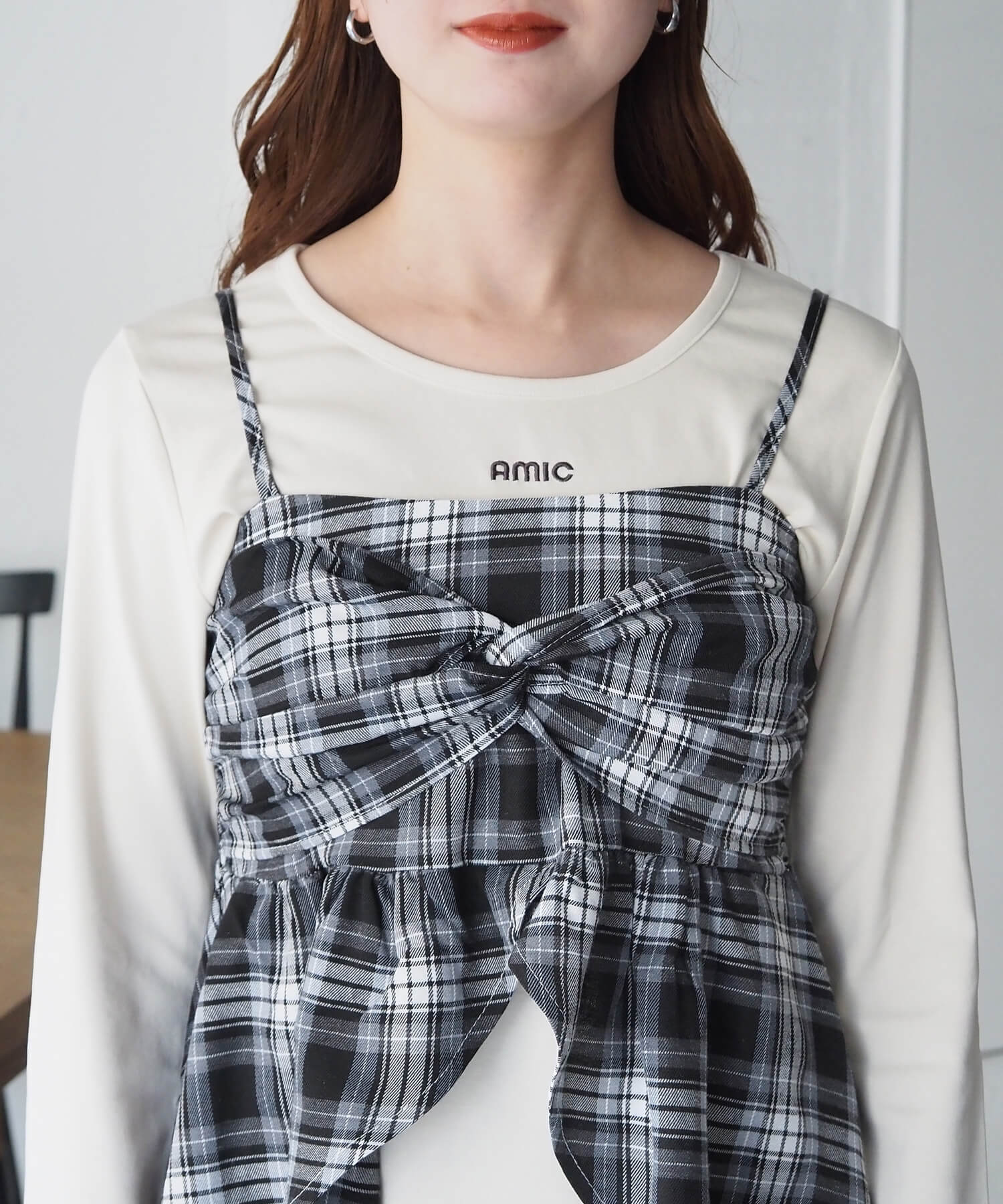 tiptop+pocket ティップトッププラスポケット / チェックアシメフリル