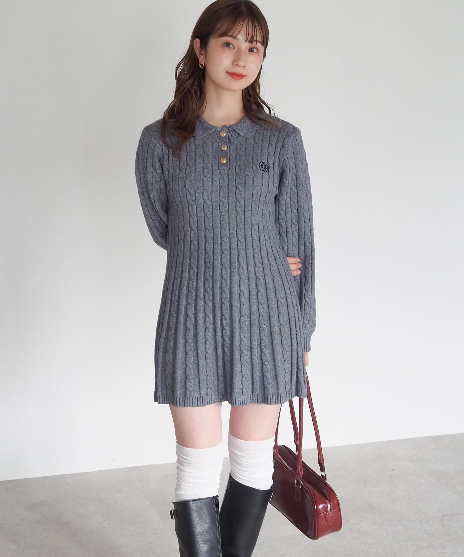 tiptop+pocket ティップトッププラスポケット / ケーブルニットポロ