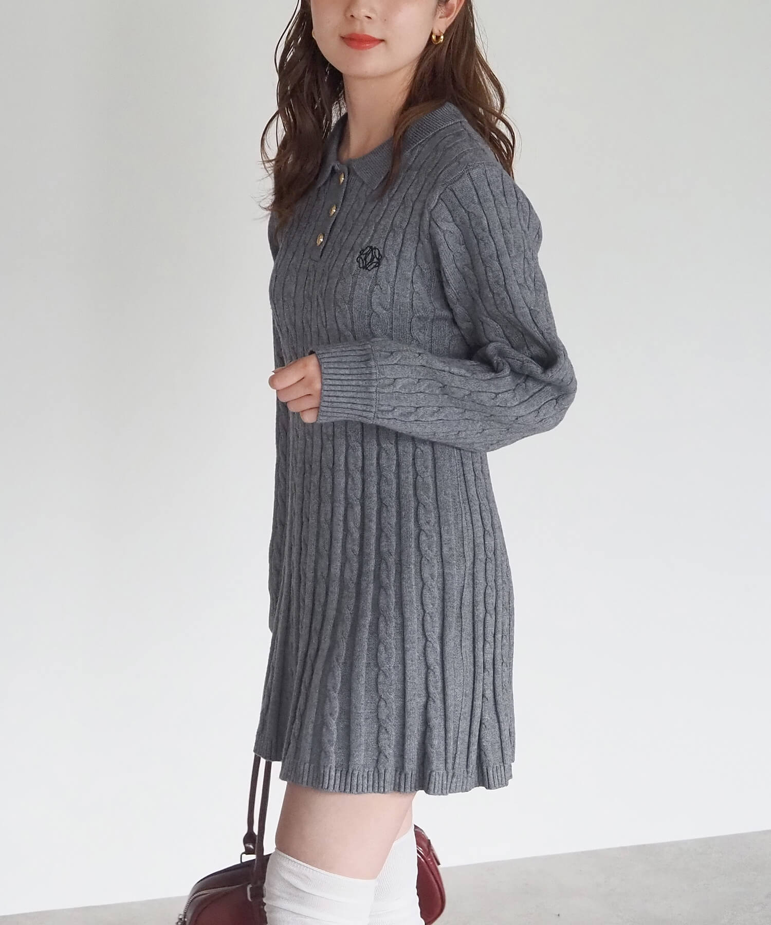 tiptop+pocket ティップトッププラスポケット / ケーブルニットポロ