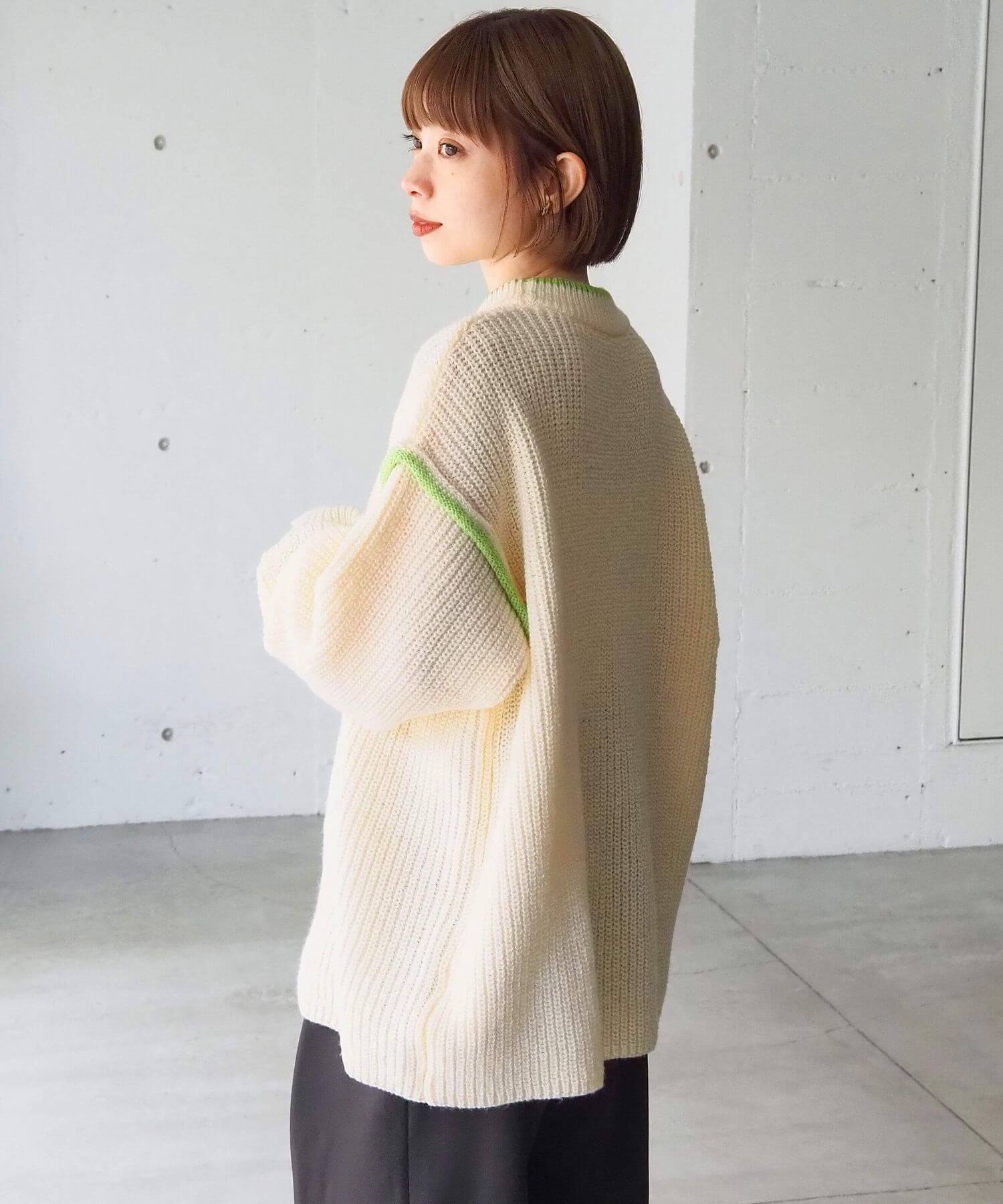 tiptop+pocket ティップトッププラスポケット / 畦編配色レイヤード