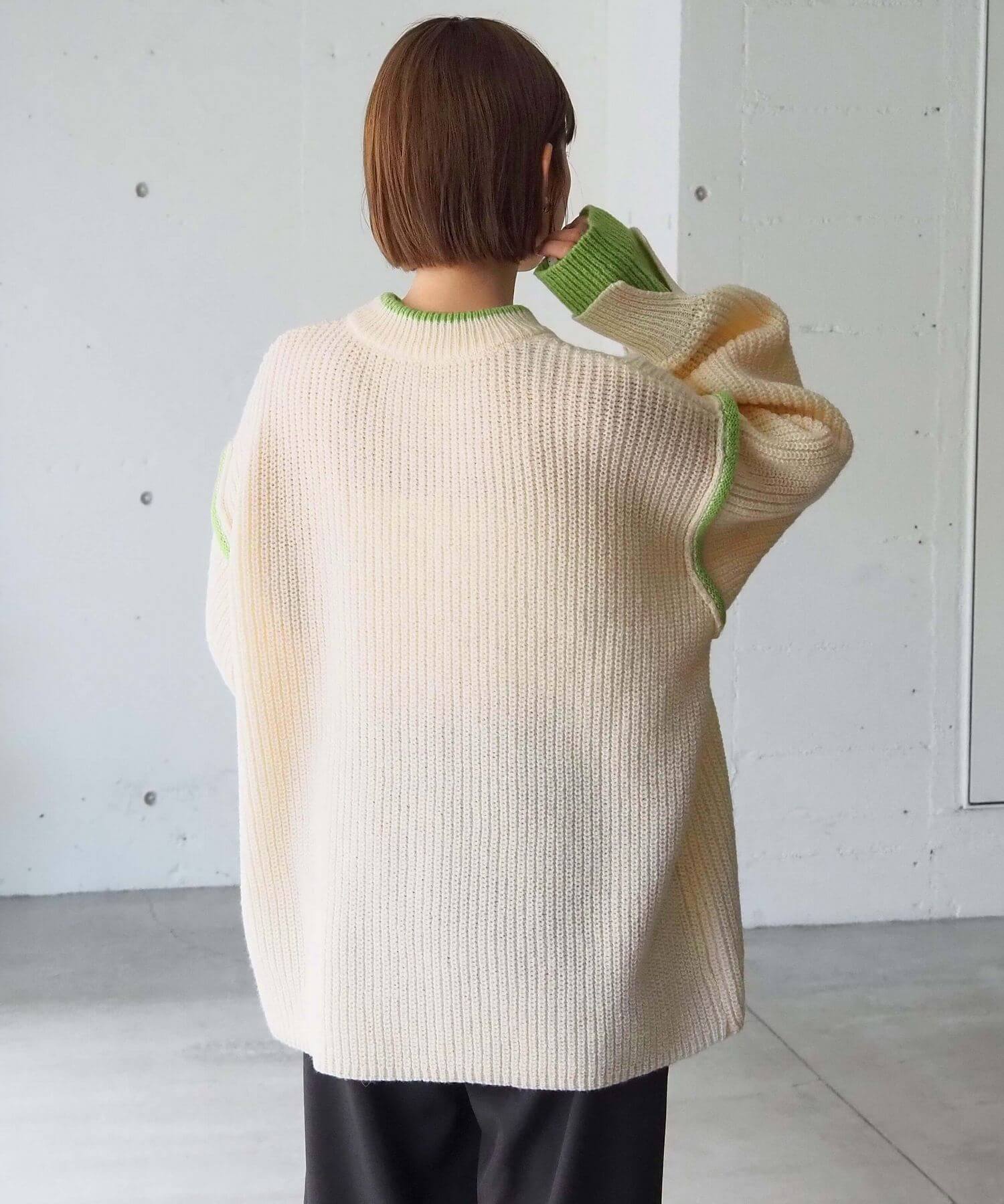 tiptop+pocket ティップトッププラスポケット / 畦編配色レイヤード