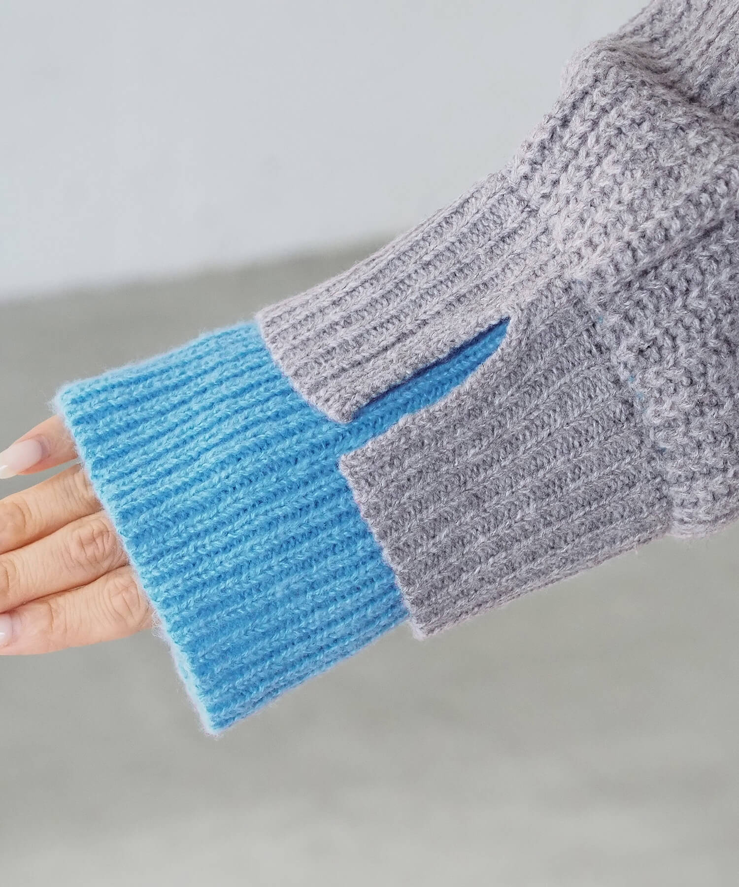 tiptop+pocket ティップトッププラスポケット / 畦編配色レイヤード